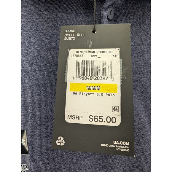 NWT Under Armour UA Playoff 3.0 Men's Polo in Midnight Navy size Medium - Picture 6 of 8